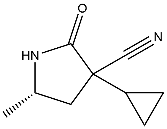 (5S)-3-环丙基-5-甲基-2-氧代-吡咯烷-3-腈 结构式
