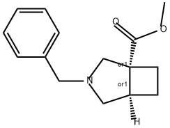 REL-(1R,5R)-3-苄基-3-氮杂双环[3.2.0]庚烷-1-羧酸甲酯 结构式