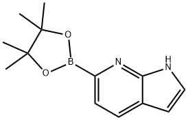 6-(4,4,5,5-四甲基-1,3,2-二氧硼杂环戊烷-2-基)-1H-吡咯并[2,3-B]吡啶 结构式