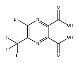 5-溴-6-(三氟甲基)吡嗪-2,3-二羧酸 结构式
