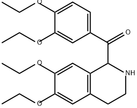 (6,7-二乙氧基-1,2,3,4-四氢异喹啉-1-基)(3,4-二乙氧苯基)甲酮盐酸盐 结构式