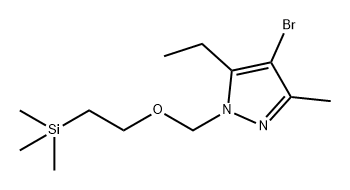4-溴-5-乙基-3-甲基-1-((2-(三甲基甲硅烷基)乙氧基)甲基)-1H-吡唑 结构式