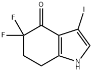 5,5-二氟-3-碘-1,5,6,7-四氢-4H-吲哚-4-酮 结构式