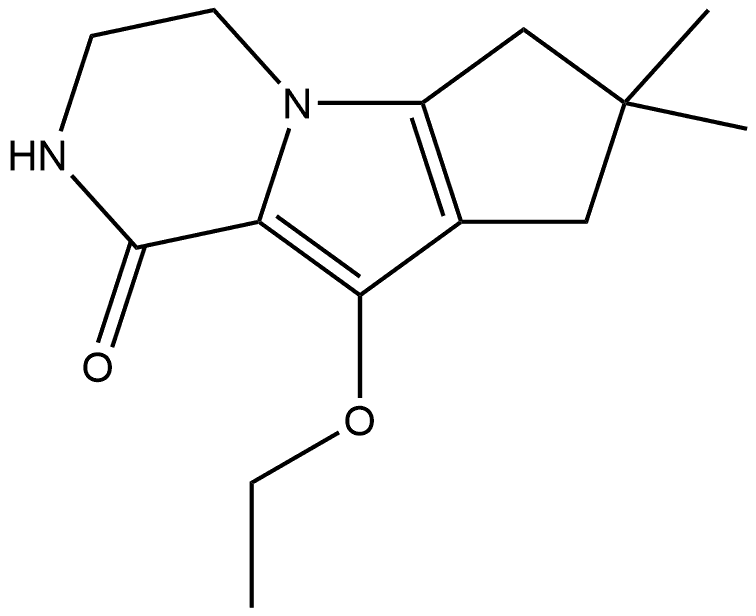 9-Ethoxy-3,4,7,8-tetrahydro-7,7-dimethyl-2H-cyclopenta[4,5]pyrrolo[1,2-a]pyrazin-1(6H)-one 结构式