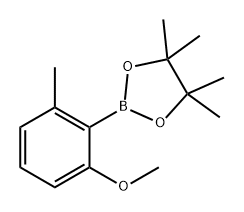 2-(2-甲氧基-6-甲基苯基)-4,4,5,5-四甲基-1,3,2-二氧杂硼烷 结构式