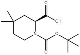 (S)-1-(叔丁氧基羰基)-4,4-二甲基哌啶-2-羧酸 结构式