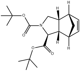 (1S,3AR,4S,7R,7AS)-1,3,3A,4,7,7A-六氢-2H-4,7-甲氧吲哚-1,2-二羧酸二叔丁酯 结构式