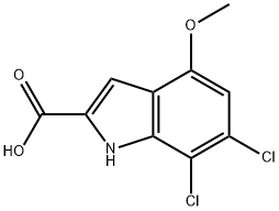 6,7-二氯-4-甲氧基吲哚-2-甲酸 结构式