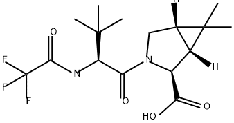 (1R,2S,5S)-3-((S)-3,3-二甲基-2-(2,2,2-三氟乙酰胺基)丁酰基)-6,6-二甲基-3-氮杂双环[3.1.0]己烷 -2-羧酸 结构式