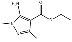 5-氨基-3-碘-1-甲基-1H-吡唑-4-羧酸乙酯 结构式