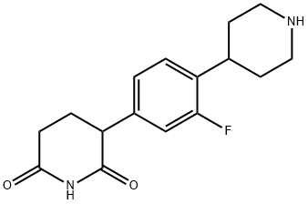 2,6-Piperidinedione, 3-[3-fluoro-4-(4-piperidinyl)phenyl]- 结构式