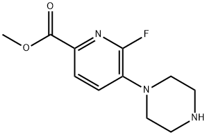6-氟-5-(1-哌嗪基)吡啶-2-甲酸甲酯 结构式