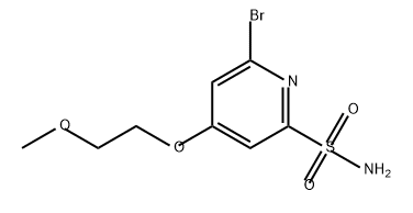 6-溴-4-(2-甲氧基乙氧基)2-吡啶磺酰胺 结构式