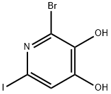 3,4-吡啶二醇,2-溴-6-碘 结构式