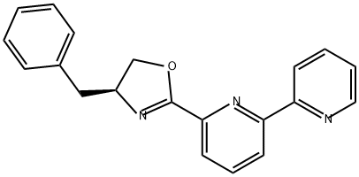 (S)-2-([2,2'-联吡啶]-6-基)-4-苄基-4,5-二氢恶唑 结构式