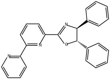 (4S,5S)-2-([2,2'-联吡啶]-6-基)-4,5-二苯基-4,5-二氢恶唑 结构式