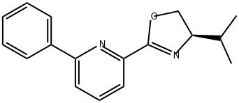 (R)-4-异丙基-2-(6-苯基吡啶-2-基)-4,5-二氢恶唑 结构式