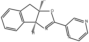 (3AS,8AR)-2-(吡嗪-2-基)-3A,8A-二氢-8H-茚并[1,2-D]恶唑 结构式