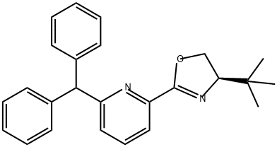 (R)-2-(6-二苯甲基吡啶-2-基)-4-(叔丁基)-4,5-二氢恶唑 结构式