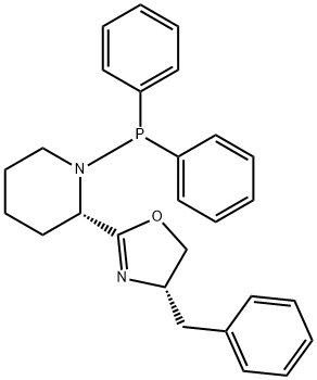 (S)-4-苄基-2-((S)-1-(二苯基膦基)哌啶-2-基)-4,5-二氢恶唑 结构式