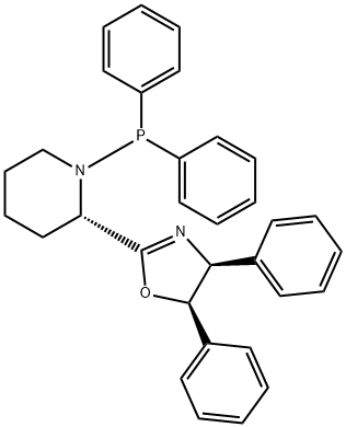 (4S,5R)-2-((S)-1-(二苯基膦基)哌啶-2-基)-4,5-二苯基-4,5-二氢恶唑 结构式