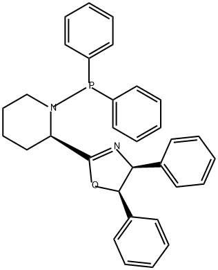 (4S,5R)-2-((R)-1-(二苯基膦基)哌啶-2-基)-4,5-二苯基-4,5-二氢恶唑 结构式