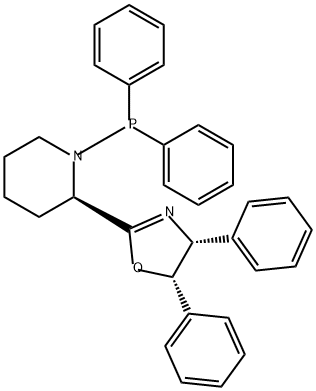 (4R,5S)-2-((R)-1-(二苯基膦基)哌啶-2-基)-4,5-二苯基-4,5-二氢恶唑 结构式