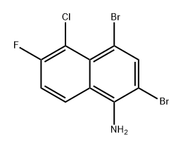 2,4-二溴-5-氯-6-氟萘-1-胺 结构式