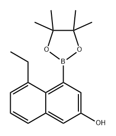 5-乙基-4-(4,4,5,5-四甲基-1,3,2-二氧杂环戊烷-2-基)萘-2-醇 结构式