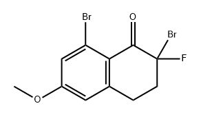 2,8-二溴-2-氟-6-甲氧基-3,4-二氢萘-1(2H)-酮 结构式