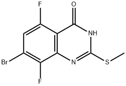 7-溴-5,8-二氟-2-(甲硫基)喹唑啉-4(3H)-酮 结构式