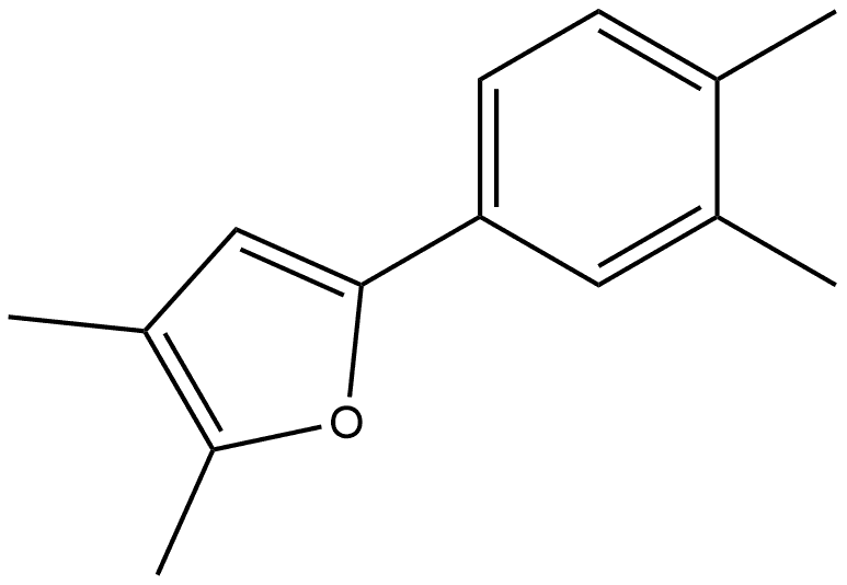 5-(3,4-Dimethylphenyl)-2,3-dimethylfuran 结构式