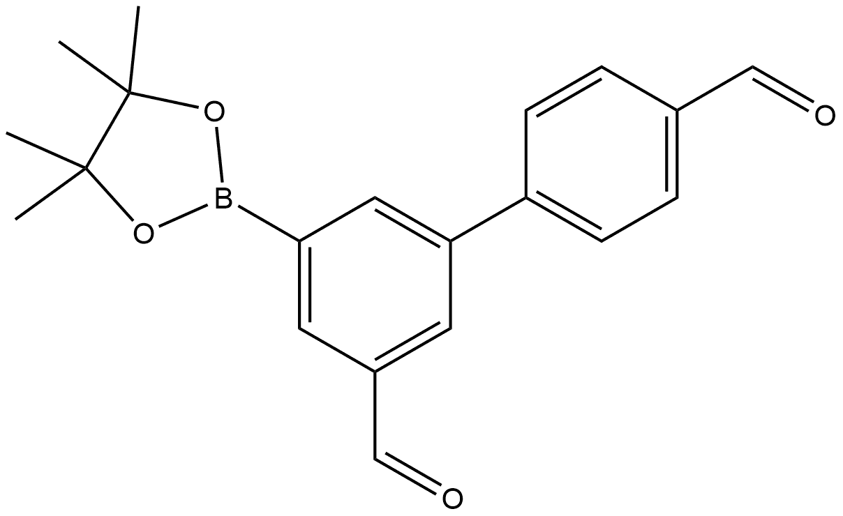 5-(4,4,5,5-Tetramethyl-1,3,2-dioxaborolan-2-yl)[1,1′-biphenyl]-3,4′-dicarboxaldehyde 结构式