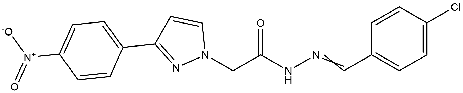 3-(4-Nitrophenyl)-1H-pyrazole-1-acetic acid 2-[(4-chlorophenyl)methylene]hydrazide 结构式