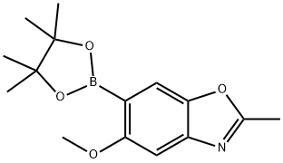 5-甲氧基-2-甲基-6-(4,4,5,5-四甲基-1,3,2-二氧硼杂环戊烷-2-基)苯并[D]唑 结构式