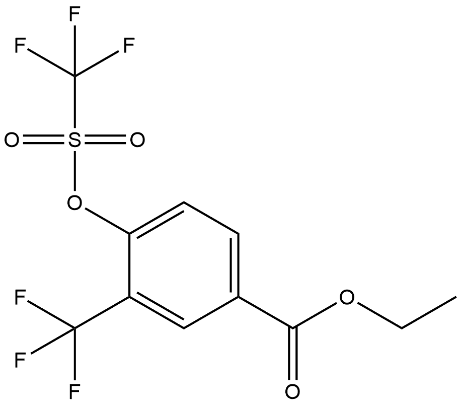 3-(三氟甲基)-4-(((三氟甲基)磺酰基)氧基)苯甲酸乙酯 结构式