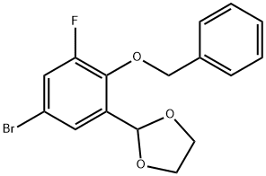 1,3-Dioxolane, 2-[5-bromo-3-fluoro-2-(phenylmethoxy)phenyl]- 结构式