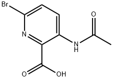 2-Pyridinecarboxylic acid, 3-(acetylamino)-6-bromo- 结构式