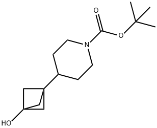 1-BOC-4-(3-羟基双环[1.1.1]戊烷-1-基)哌啶 结构式