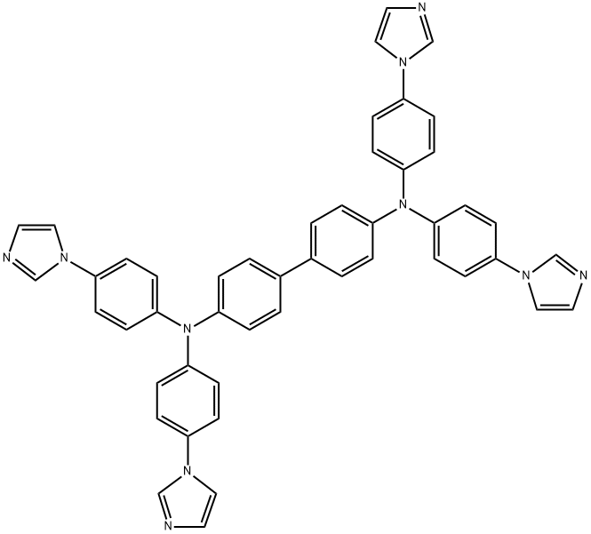 N4,N4,N4',N4'-TETRAKIS(4-(1H-IMIDAZOL-1-YL)PHENYL)-[1,1'-BIPHENYL]-4,4'-DIAMINE 结构式