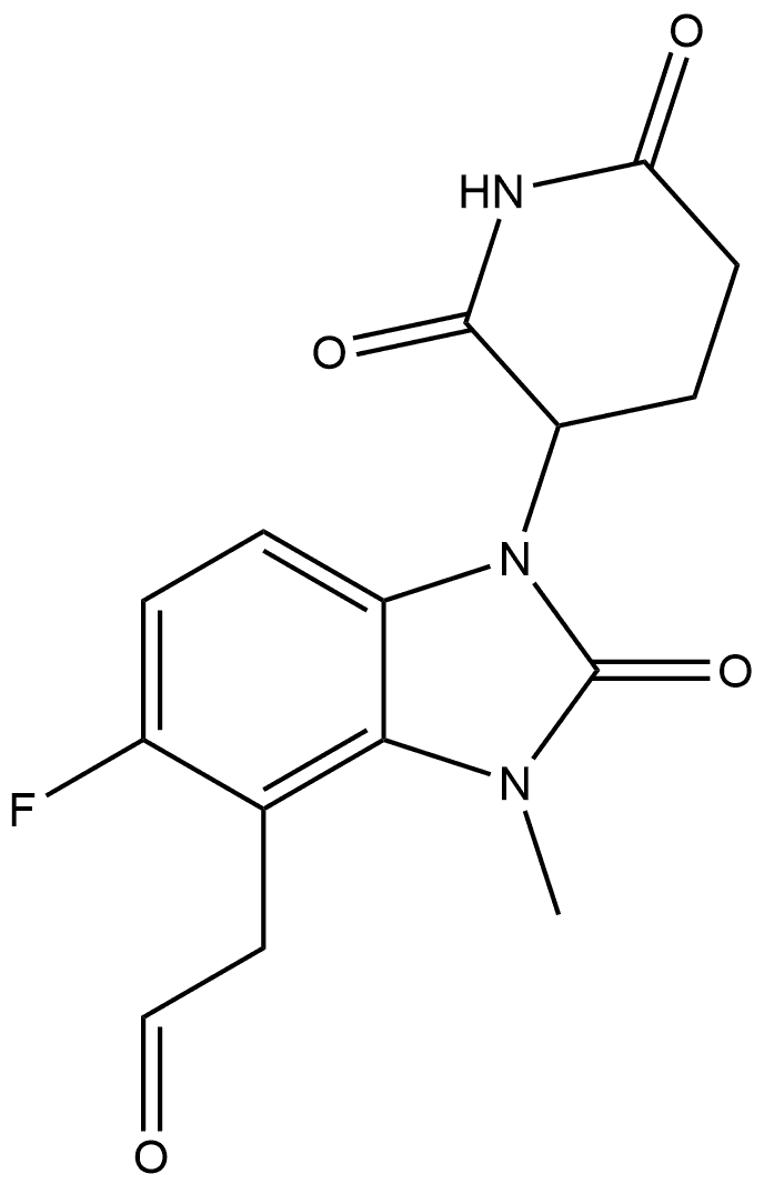 1-(2,6-Dioxo-3-piperidinyl)-5-fluoro-2,3-dihydro-3-methyl-2-oxo-1H-benzimidazole-4-acetaldehyde (ACI) 结构式