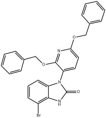 1-(2,6-双(苄氧基)吡啶-3-基)-4-溴-1,3-二氢-2H-苯并[D]咪唑-2-酮 结构式
