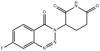 3-(7-Fluoro-4-oxo-1,2,3-benzotriazin-3(4H)-yl)-2,6-piperidinedione 结构式