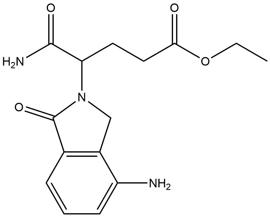 2H-Isoindole-2-butanoic acid, 4-amino-γ-(aminocarbonyl)-1,3-dihydro-1-oxo-, ethyl ester 结构式