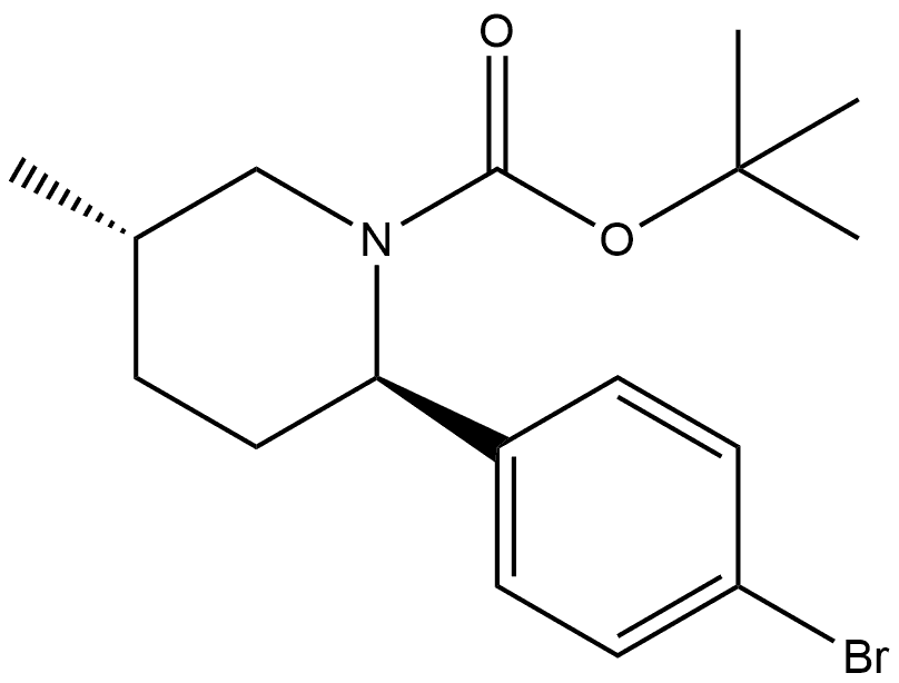 (2S,5R)-2-(4-溴苯基)-5-甲基哌啶-1-甲酸叔丁酯 结构式
