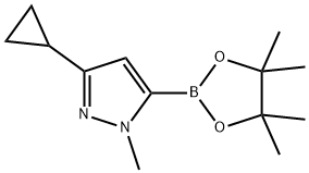 3-环丙基-1-甲基-5-(4,4,5,5-四甲基-1,3,2-二氧杂硼-2-基)-1H-吡唑 结构式