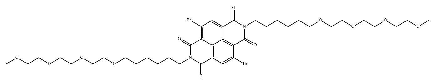 4,9-二溴-2,7-二(2,5,8,11-四氧杂十七烷-17-基)苯并[LMN][3,8]菲咯啉-1,3,6,8(2H,7H)-四酮 结构式