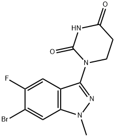 1-(6-溴-5-氟-1-甲基-1H-吲唑-3-基)二氢嘧啶-2,4(1H,3H)-二酮 结构式