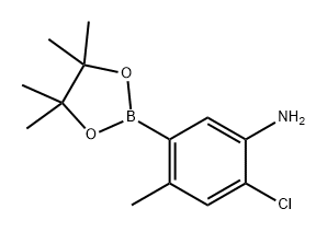 2-氯-4-甲基-5-(4,4,5,5-四甲基-1,3,2-二氧杂硼烷-2-基)苯胺 结构式