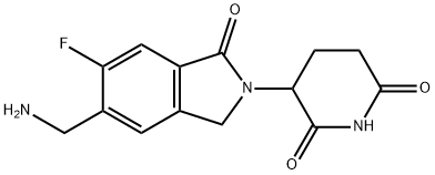 3-(5-(氨甲基)-6-氟-1-氧代异吲哚啉-2-基)哌啶-2,6-二酮 结构式